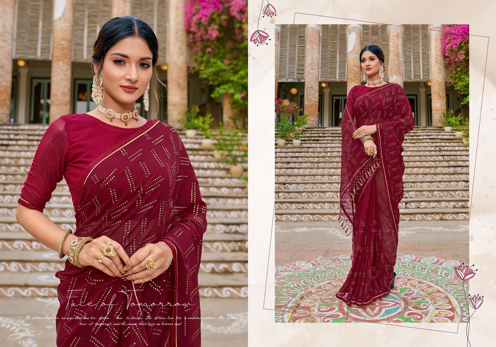 Ynf Dhisya New Fancy Stylish Ethnic Wear Georgette Saree Collection